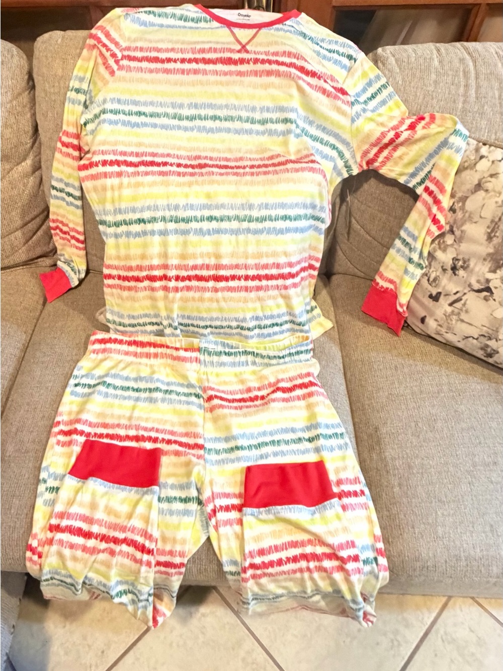 Crayola x Kohl's Men's L Cotton Knit Striped 2-Pc Pajama Set Long Sleeve